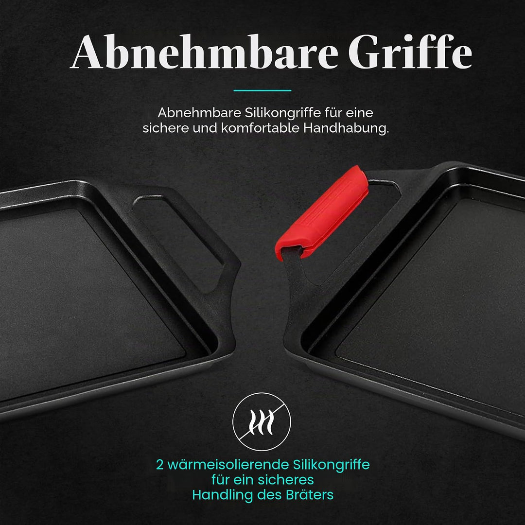 WECOOK! Ecostone Grillplatte, Induktion Griddle-Pfanne 43 X 25 cm, Aluminiumguss, Antihaftbeschichtu