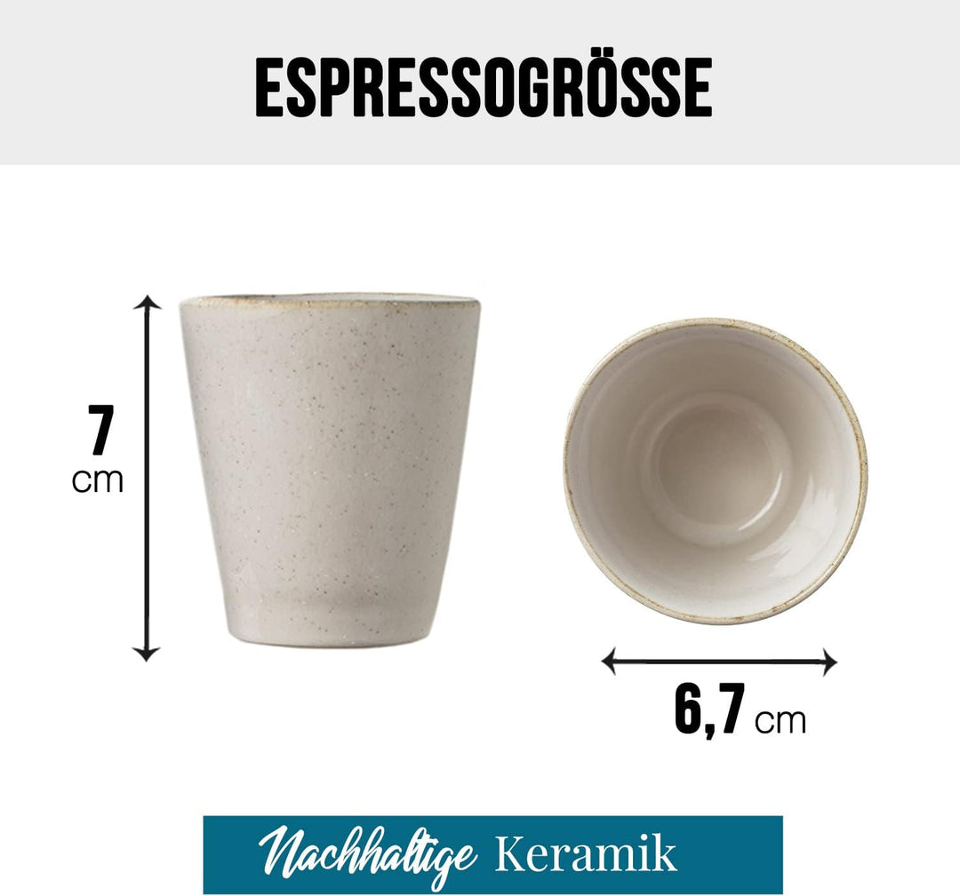 Origeens ESPRESSOTASSEN SET I 4x Keramik Espresso-Tassen, handgefertigt in Portugal I Espressotasse