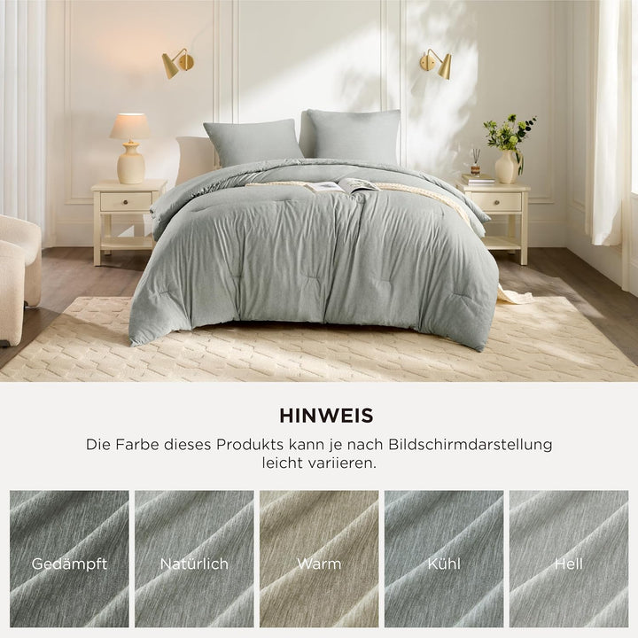 BEDSURE Bettdecke Ohne Bezug 135x200 - Bettdecke 135x200 mit Kissenbezug 80x80 cm - Kationische 2-te