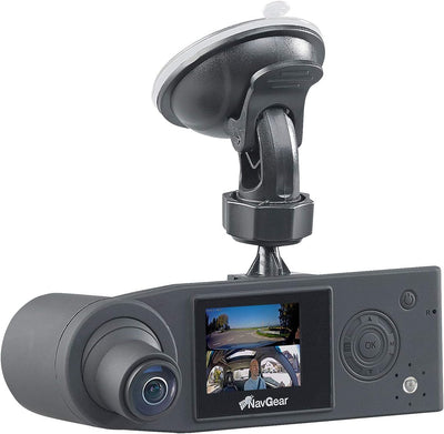 NavGear Kamera für Auto: Full-HD-Dashcam mit 2 Kameras für 360°-Panorama-Sicht, G-Sensor (Autokamera