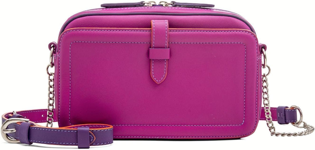 mywalit Unisex Kleine Lederschultertasche Tasche Sangria Multi, Sangria Multi