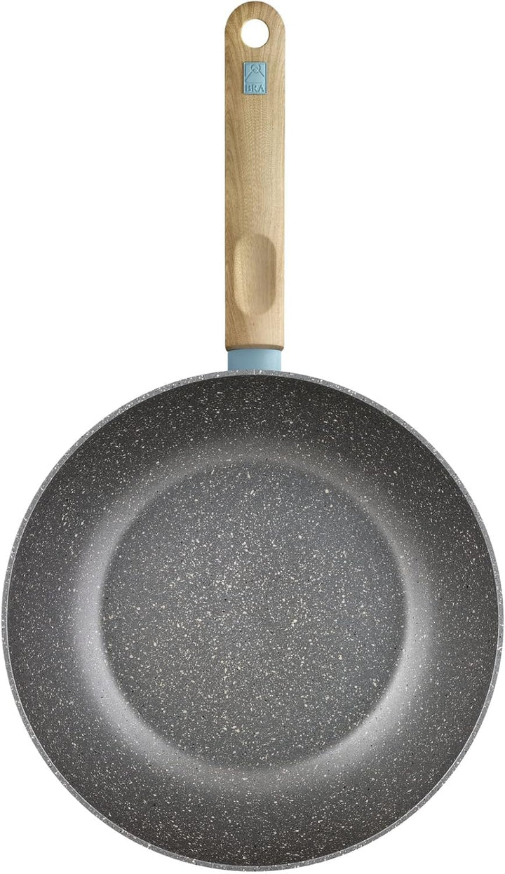 BRA Nordik | Wok 28 cm, geschmiedetes Aluminium mit Antihaftbeschichtung, für alle Herdarten einschl