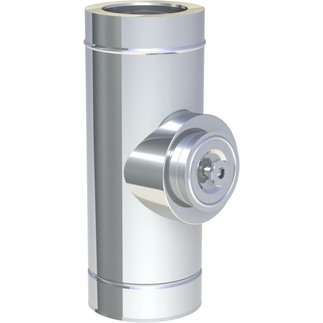 Jeremias DW-FU Längenelement Ø180mm Edelstahl Abgassystem mit Revision für Festbrennstoffe bis 600°C