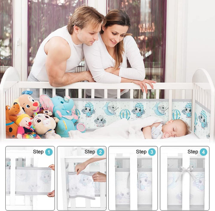Vicloon Bettumrandung Nestchen, Nestchen für Kinderbetten Kantenschutz Baby Babybett, Atmungsaktive