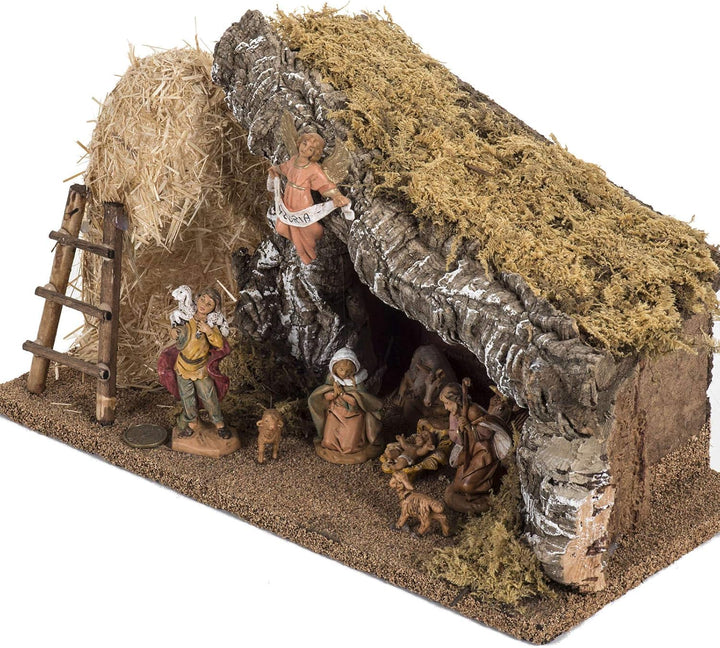 Holyart Hütte mit Strohhaufen Fontanini Krippe 6.5 cm, Leer, Leer