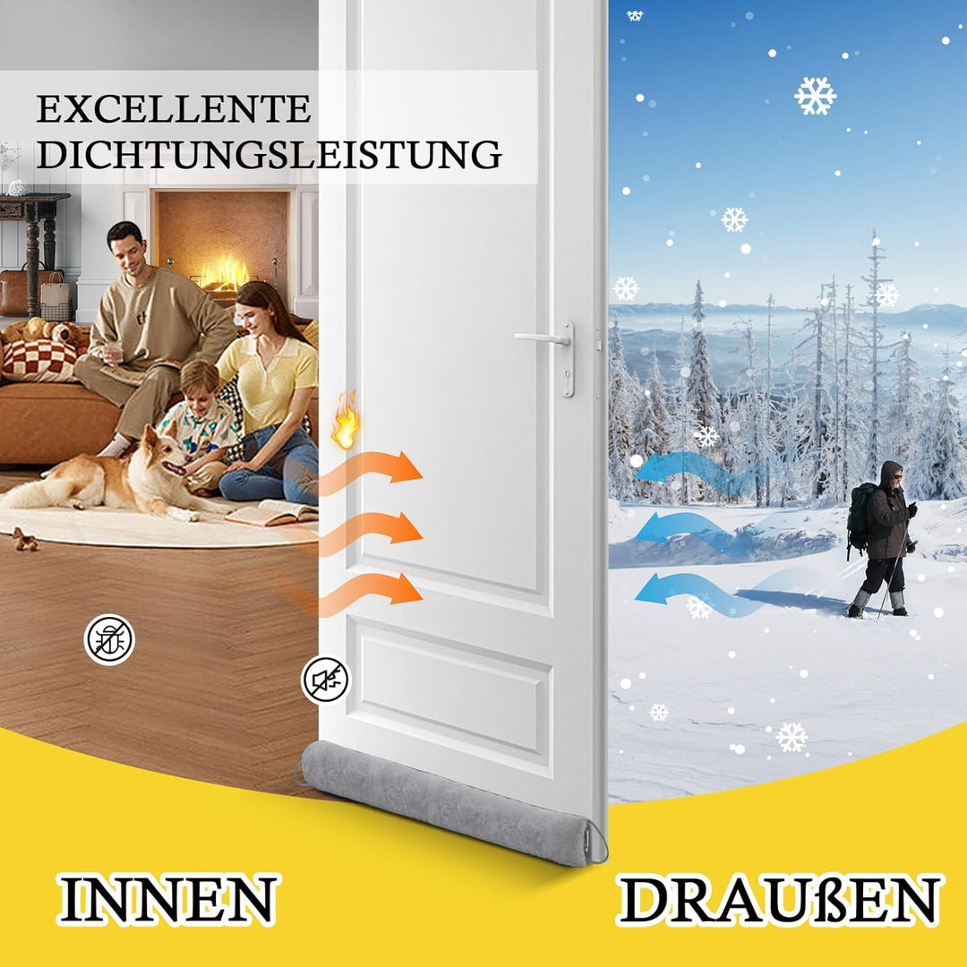 fowong Zugluftstopper für Türen 97x10 cm, Türdichtung zugluftstopper Extra Schwere-Waschbar-Isolieru