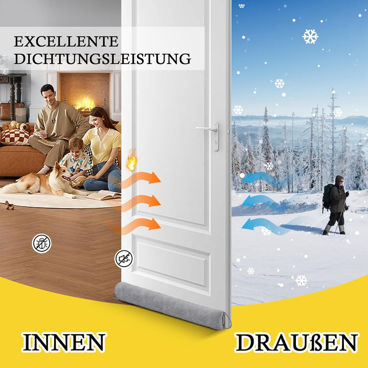 fowong Zugluftstopper für Türen 97x10 cm, Türdichtung zugluftstopper Extra Schwere-Waschbar-Isolieru