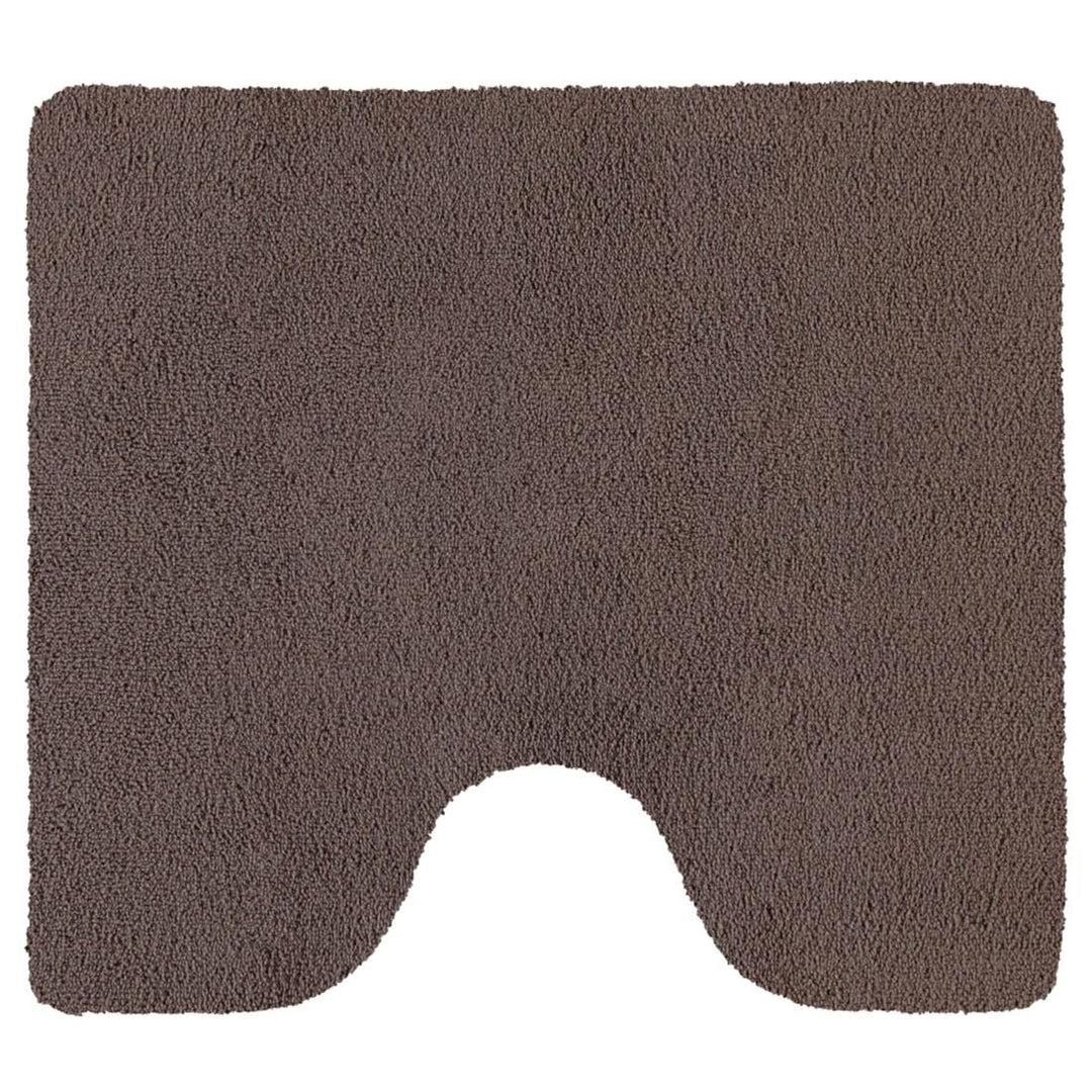Rhomtuft Badteppiche Square Taupe - 58 Toilettenvorlage mit Ausschnitt 55x60 cm, Toilettenvorlage mi