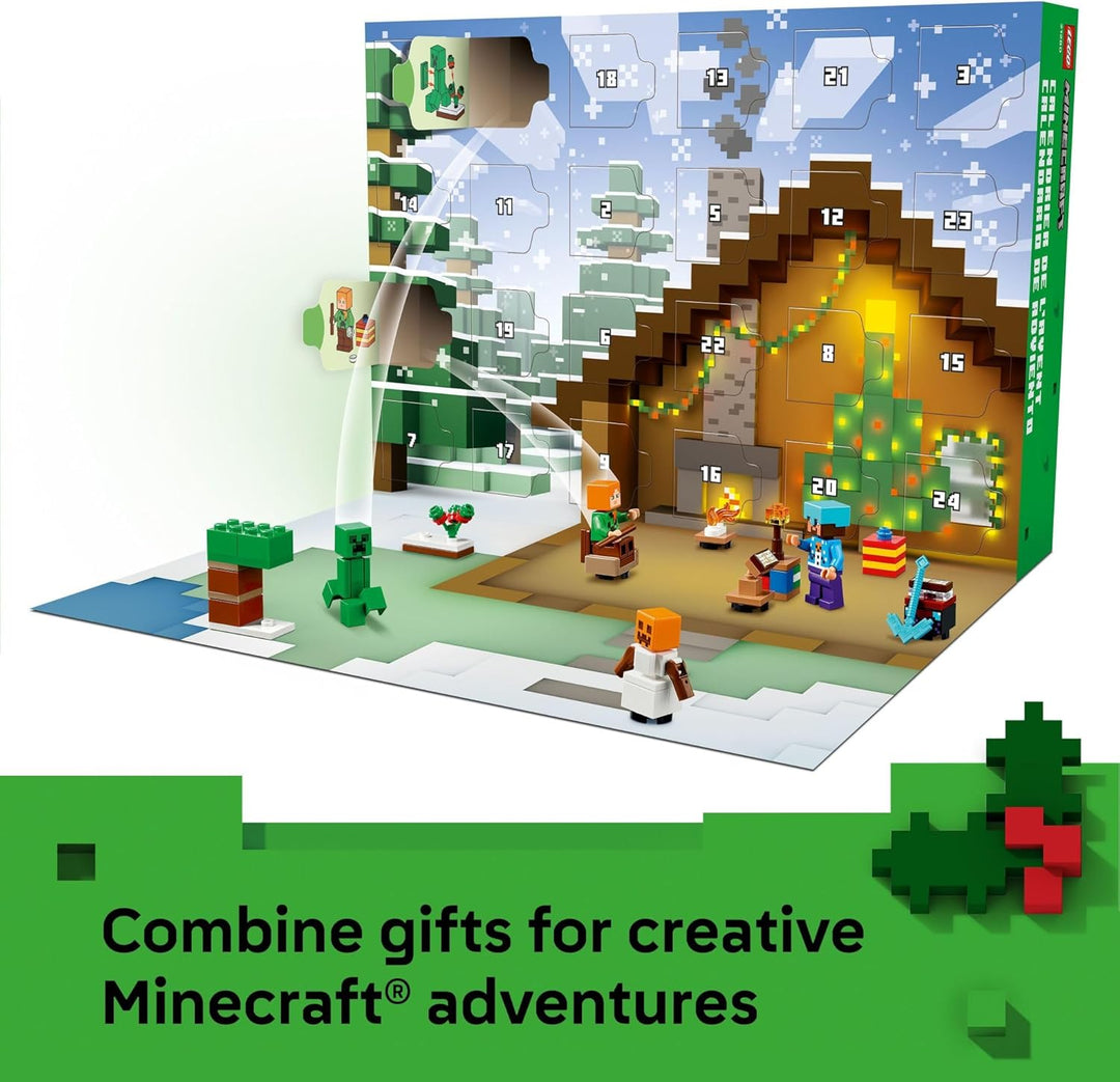 LEGO 21280 Minecraft Adventskalender 2025 - Bauspielzeug für Kinder Urlaub Countdown Set für Jungen