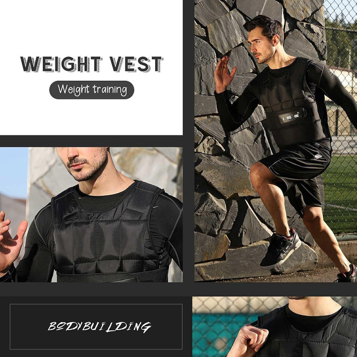 ISE Gewichtsweste Verstellbar von 5 kg 10 kg 15 kg 20 kg 25 kg 30 kg Gewicht Warnwesten für Gewicht