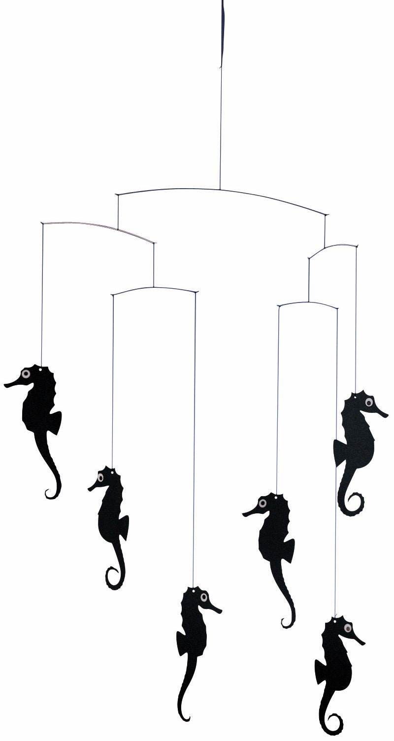 Flensted Mobiles Sea Horse Mobile, black black 57x40cm schwarz, schwarz