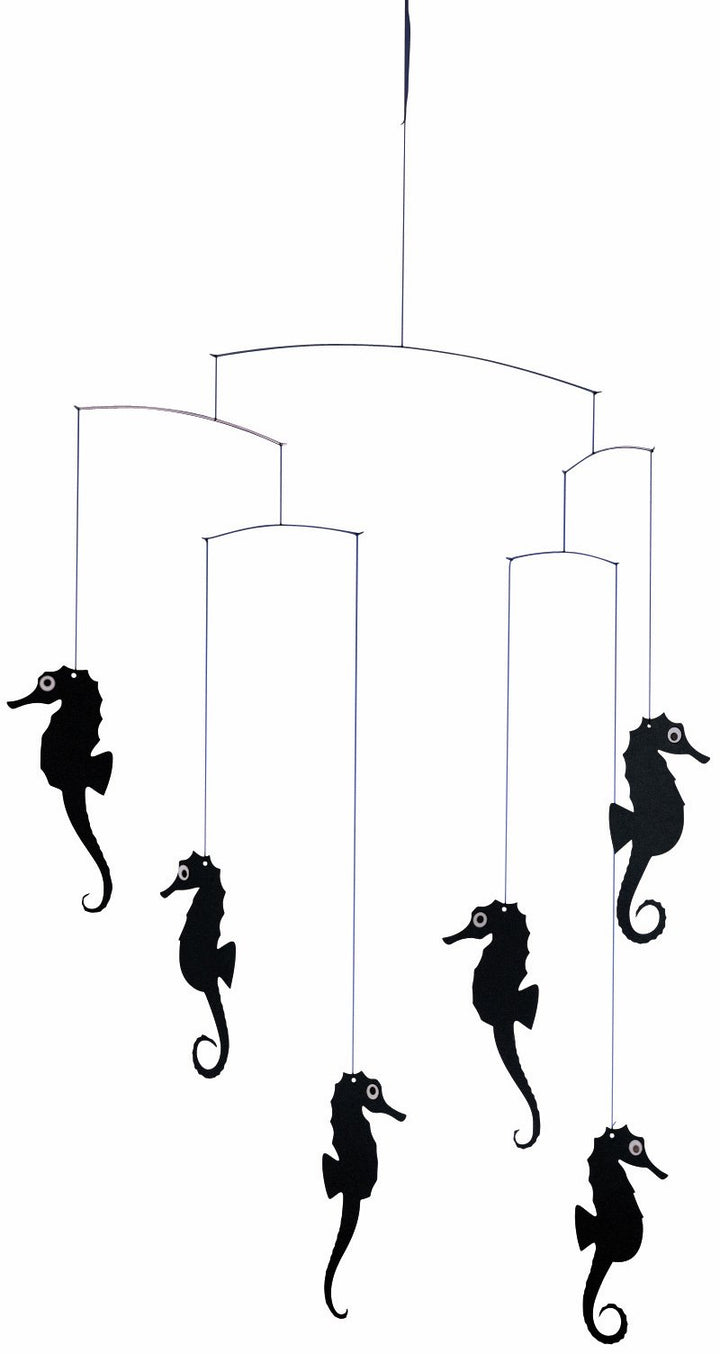 Flensted Mobiles Sea Horse Mobile, black black 57x40cm schwarz, schwarz
