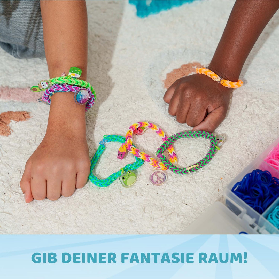 Bandai - Rainbow Loom Boutique – Automatisches Set zur Herstellung von Armbändern aus Gummibändern -