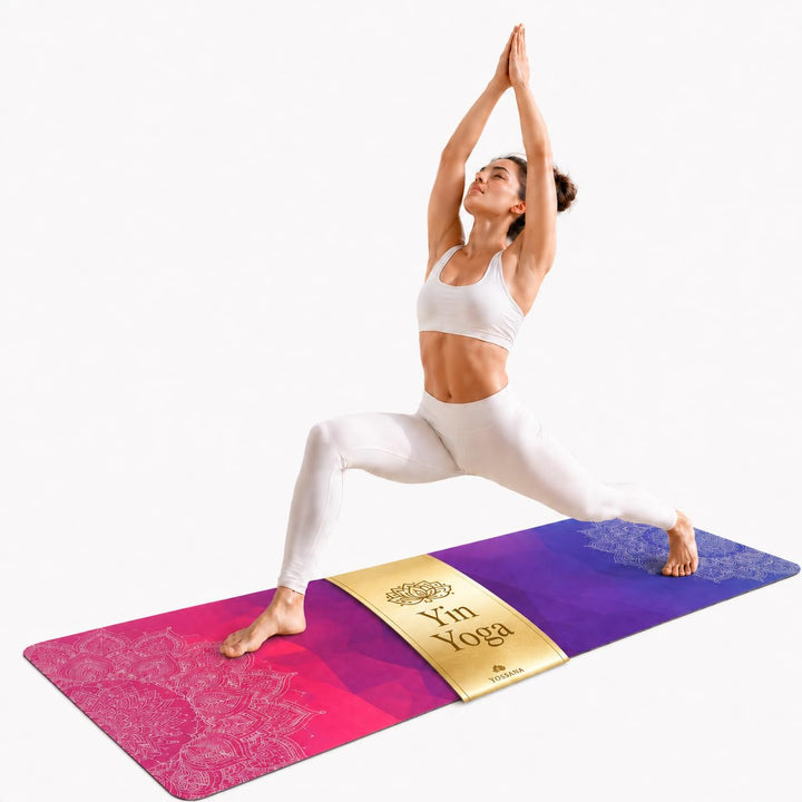 Yogamatte aus Naturkautschuk I Hot Yoga Mikrofaser Matte I Bikram Yogamatte Maschinenwaschbar I Ying