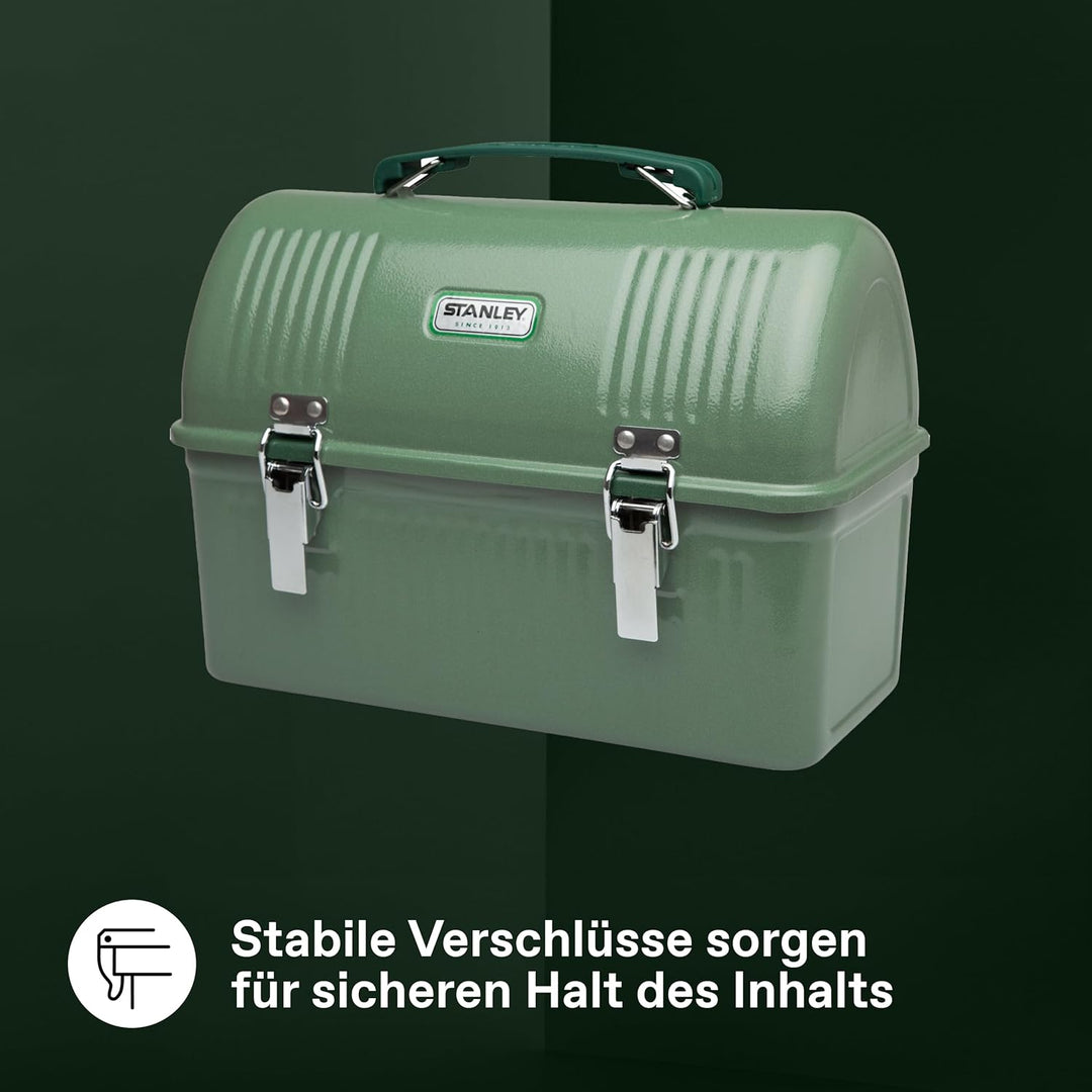 STANLEY Classic Lunch Box 9.5L - Lunchbox aus Edelstahl mit Griff - BPA Frei Food-Behälter - Platz f