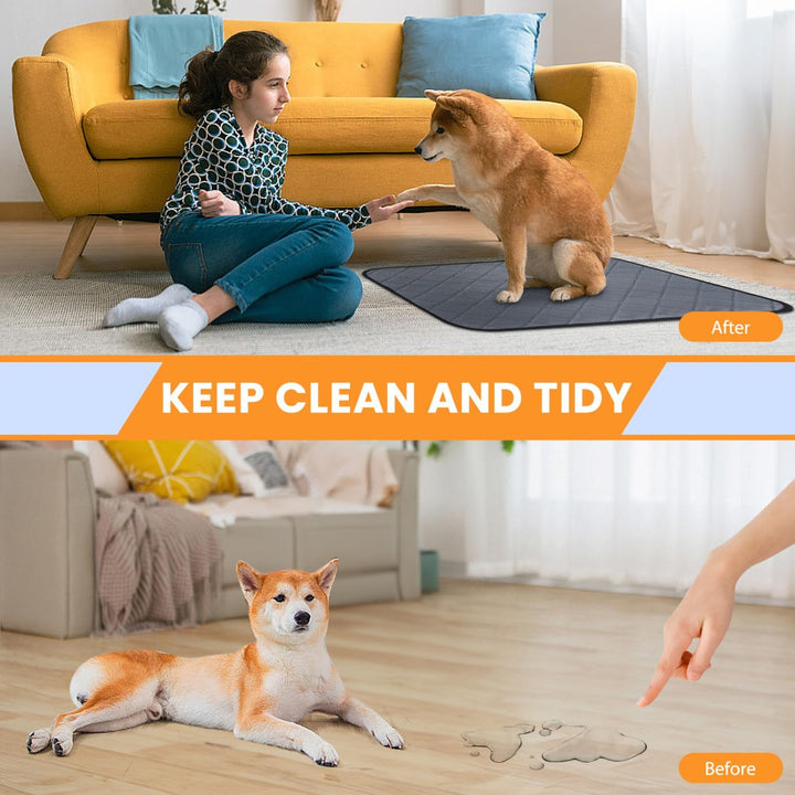 Nobleza 2 Stück Welpenunterlagen Waschbar, 90 x 80 cm Wiederverwendbare Matten für Hunde, Schnell Ab