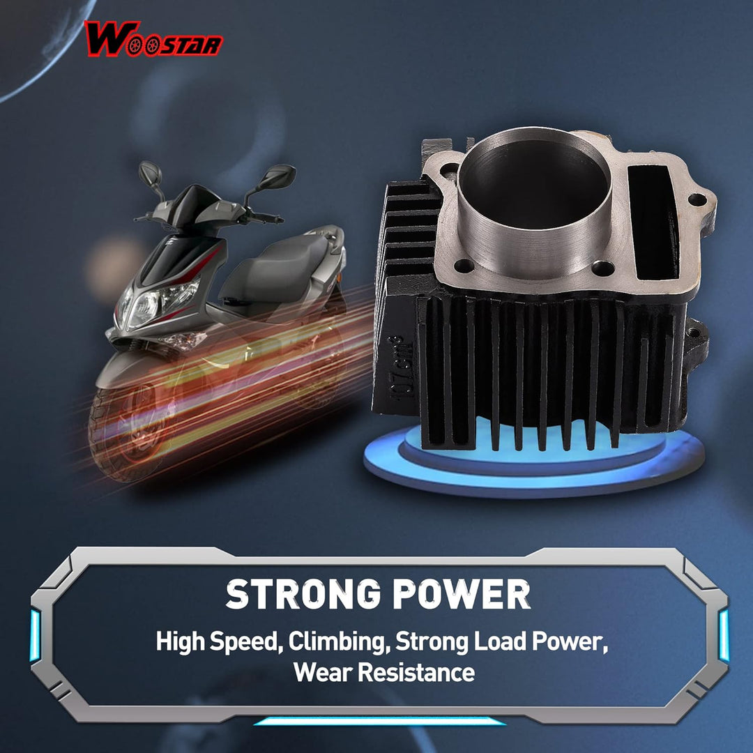 WOOSTAR 52.4mm Big Bore Zylinder mit Kolbenring Ersatz für 4 Takt 110ccm Chinesisch Taotao Coolster