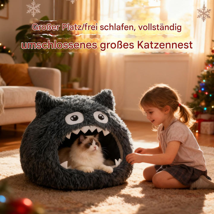 Katzenhöhle, Weiches Und Spassiges Haus Mit Offenem Eingang, Waschbare Haustierhöhle Mit Waschbarem