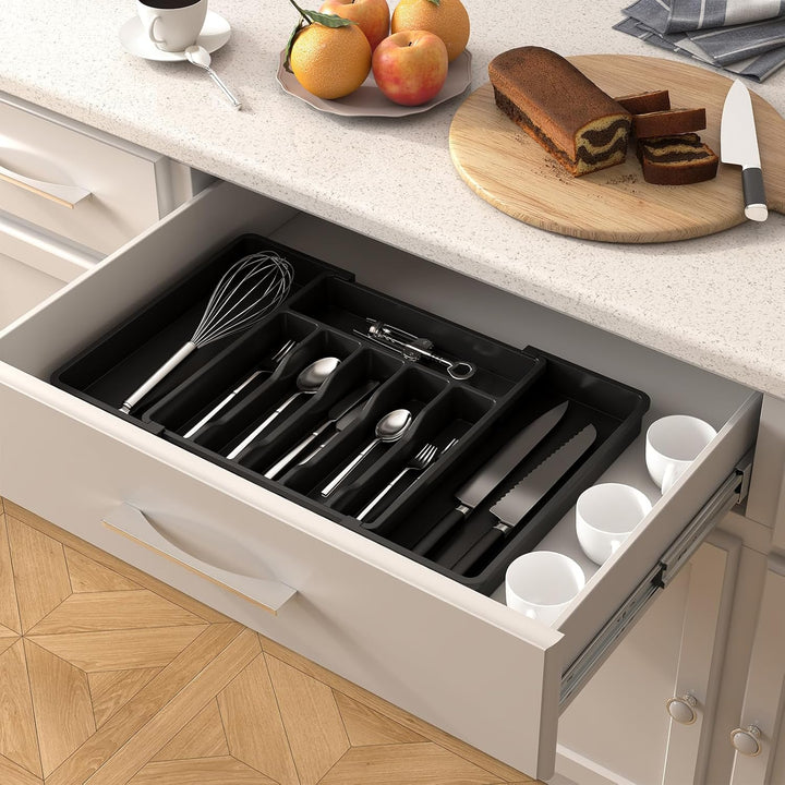 Lifewit Besteckhalter, erweiterbarer Utensilienhalter für Schublade, Verstellbarer Besteckkasten, ko