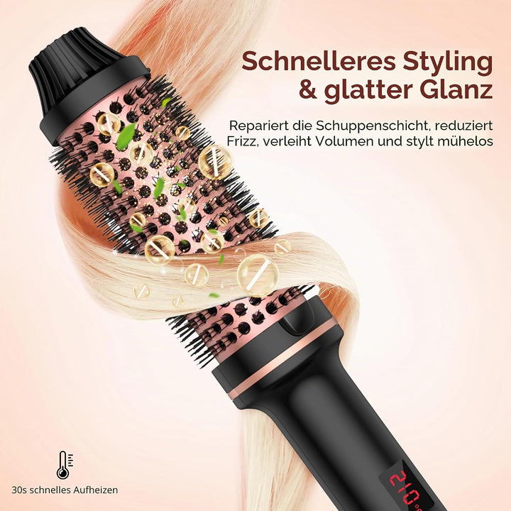 OKWRAP Thermal Brush 38mm Thermobürste, Lockenstab Grosse Locken Geeignet für Langes und Kurzes Haar