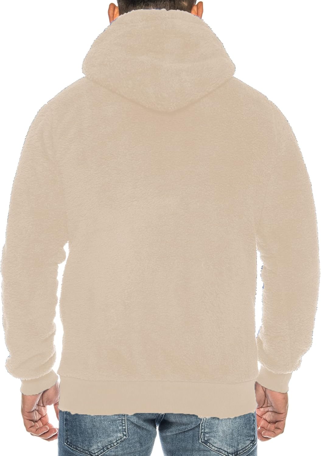 Raff &Taff Herren Kapuzenjacke Teddy Fleece Plüschjacke mit Kapuze Casuale Zip Hoodie Cardigan mit K