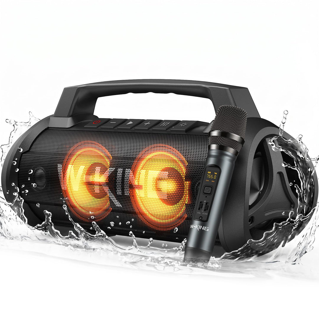 W-KING 70W(90W Peak) Bluetooth Lautsprecher mit Mikrofon, Partybox Bluetooth Musik Boxen gross HiFi