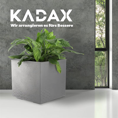 KADAX Pflanzkübel aus Kunststoff, 39x39cm, 7 Farben, quadratischer Blumentopf, Blumenkübel mit Rolle