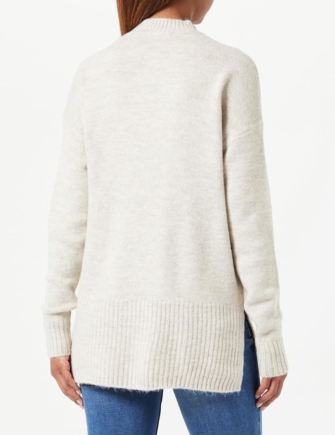VERO MODA TALL Damen Vmlefile Oversize Boxy Blou Ga Noos TLL Pullover XS Tall Birch/Detail:w. Melang
