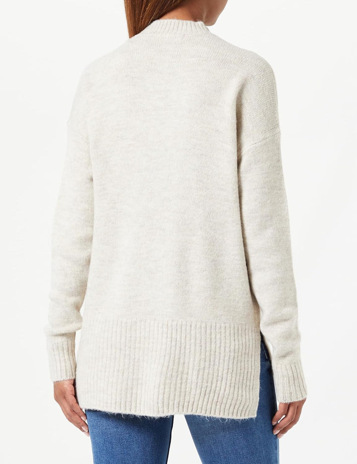 VERO MODA TALL Damen Vmlefile Oversize Boxy Blou Ga Noos TLL Pullover XS Tall Birch/Detail:w. Melang