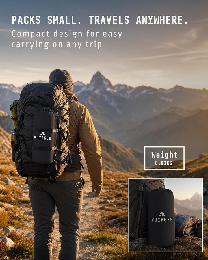 Voyager - Einzelne Isomatte - Ergonomisches Design - Strapazierfähiges 40D Nylon + TPU - Einfaches A
