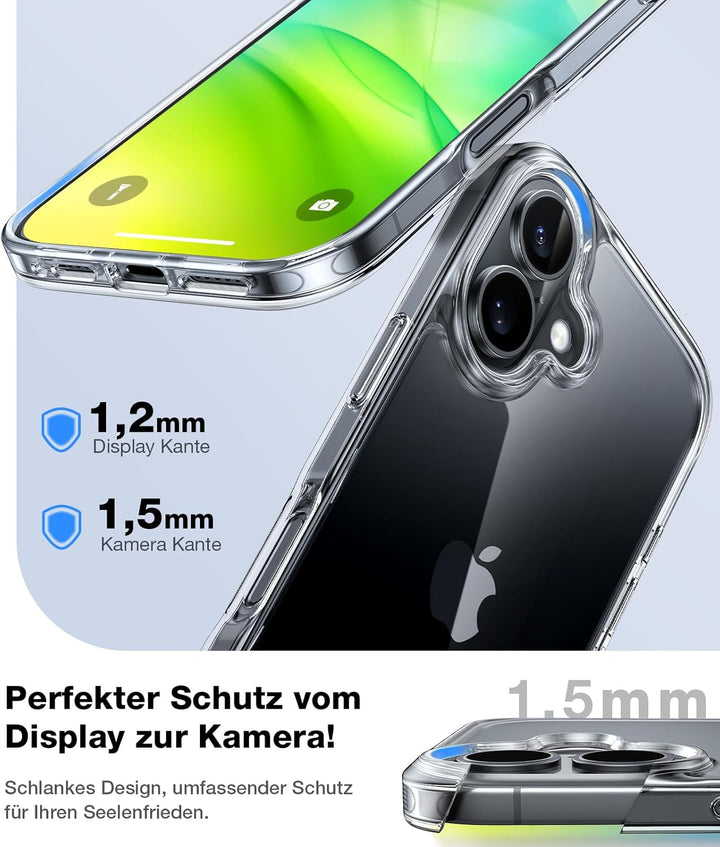 TORRAS Diamond für iPhone 16 Hülle [TOP Militärstandard FallSchutz] [Nie Vergilbung] Stossfeste Hand