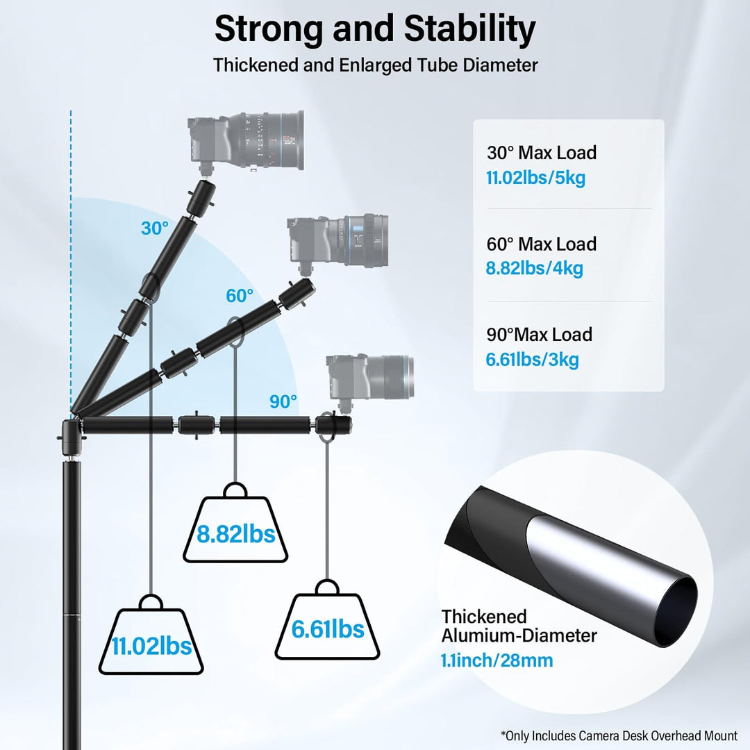 SIRUI Overhead Desktop Mount AM-DK01 Schwerlast-Schwenkarm mit C-Klemme, 102cm Überkopf-Halterung fü