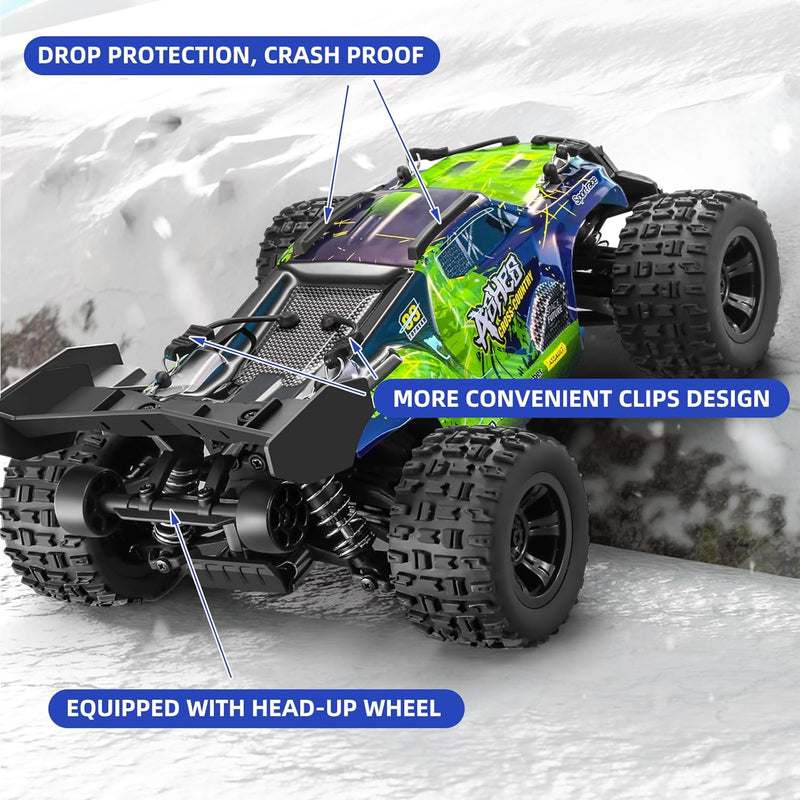 YONCHER Ferngesteuertes Auto,1:18 40KM/H RC Auto für Erwachsene Kinder, 4WD Offroad RC Buggy, Monste