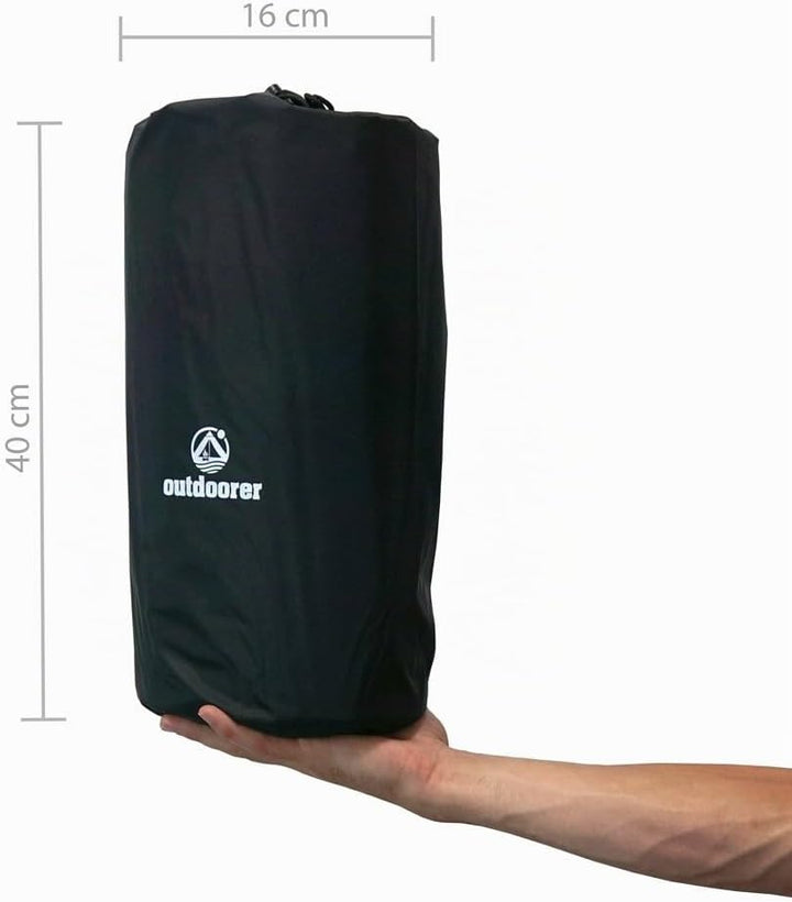 outdoorer Trek Bed 5 - grosse Isomatte, selbstaufblasend, 5 cm, Schlafmatte für Zelt, Camping &amp; Auto