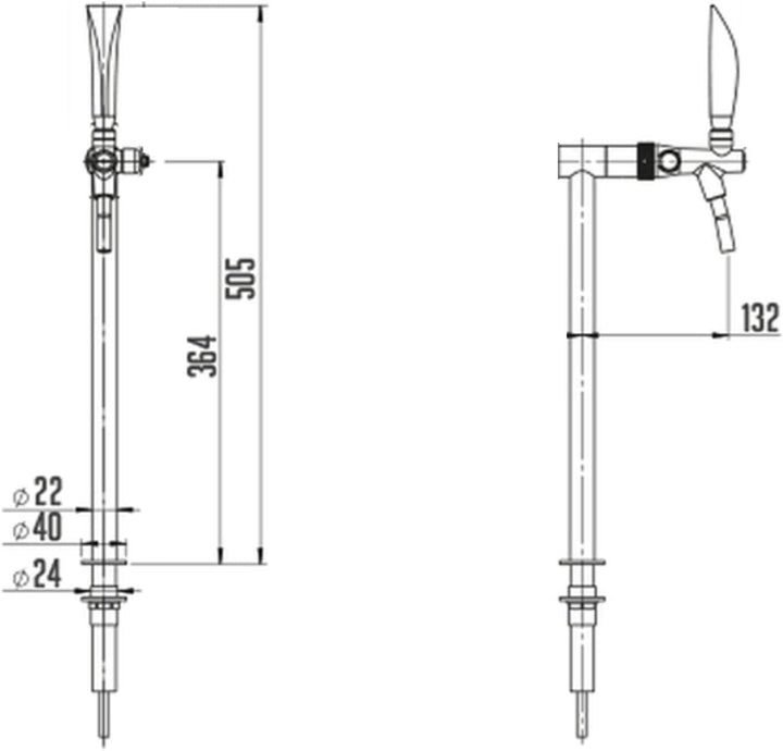 Zapfsäule Wasser Sprudelwasser Schanksäule BieTal® One Zapfsäule 1-leitig inkl. Schankhahn Edelstahl