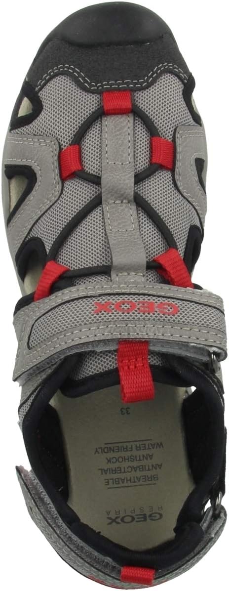 Geox Jungen J Borealis Boy BSandalen 29 EU Grey Red, 29 EU Grey Red