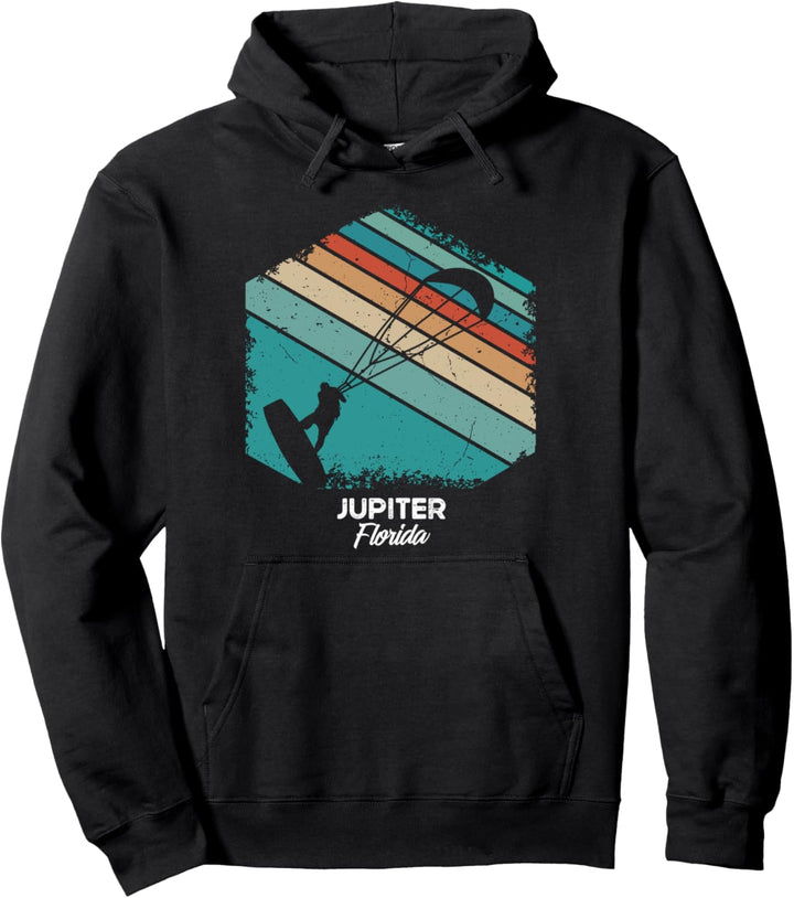 Vintage Retro Kitesurf JUPITER Kite Surfing Pullover Hoodie