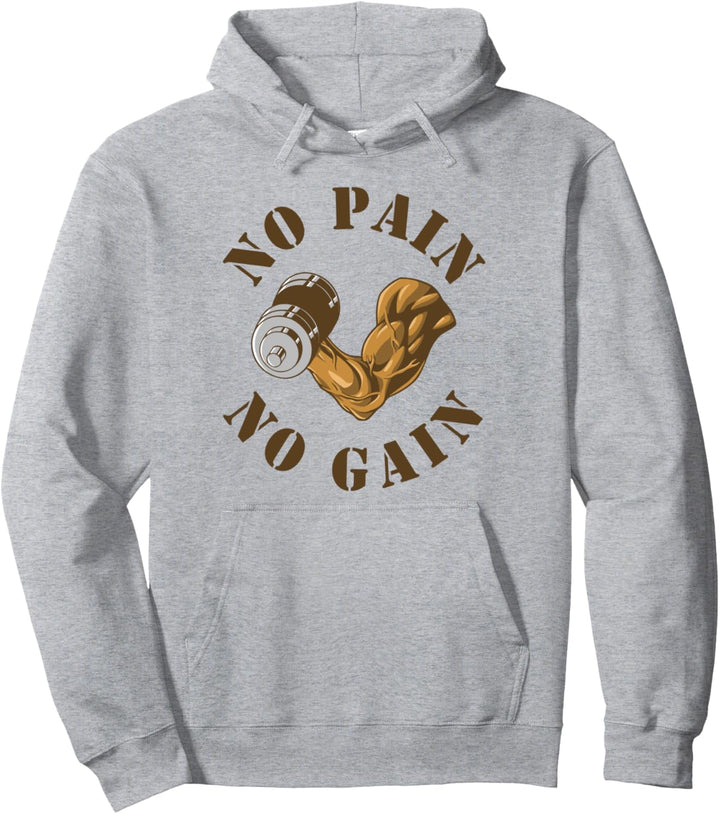 No Pain No Gain Gym Workout Fitness Training Pullover Hoodie