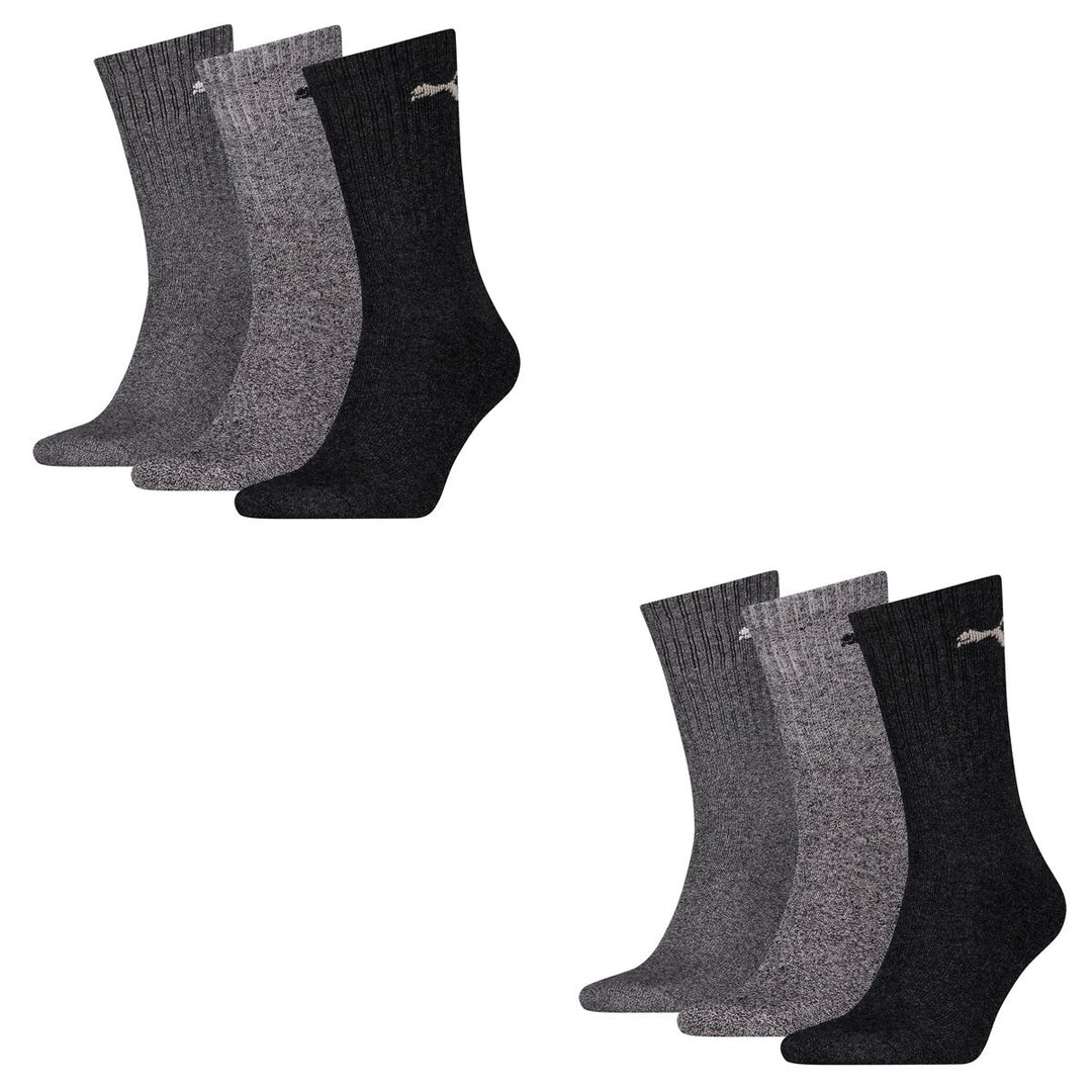 PUMA Unisex Crew Socks Socken Sportsocken MIT FROTTEESOHLE 3er Pack 39-42 Anthrazit 207, 39-42 Anthr