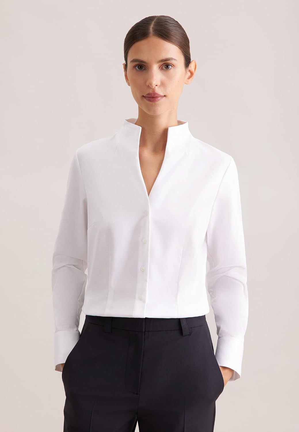 Seidensticker Damen Bluse - City Bluse - Bügelleicht - Kelchkragenbluse - Slim Fit - Langarm - 100%