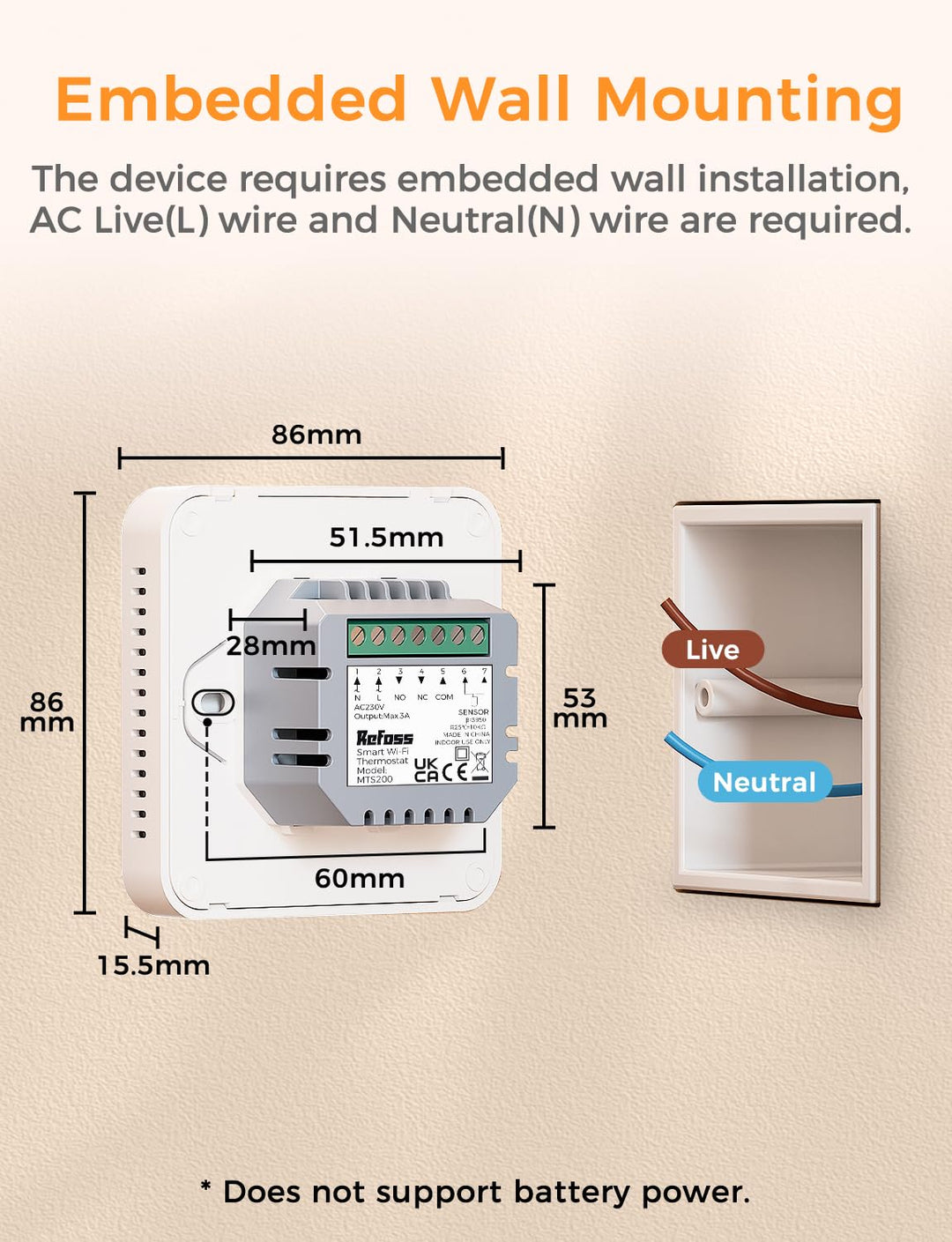 Refoss Heizungsthermostat Boiler, Smart Thermostat WLAN, Fussbodenheizung Thermostat Digital, Sprach