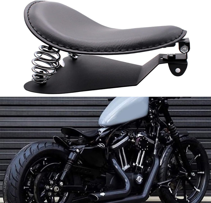 BREDUXSER Motorrad Bobber Sitz, Krokodil Leder Motorrad Solo Sitz für Sportster XL1200 883 48 Dyna S