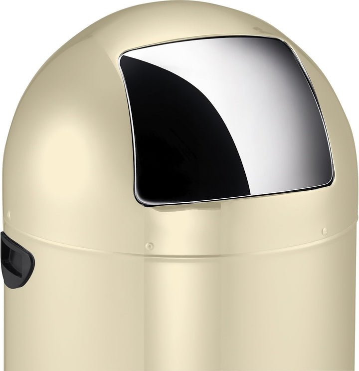EKO Kickcan Runder Tritt-Mülleimer aus Metall, Verzinkter Inneneimer, 33 Liter, crème Schwarz, Schwa