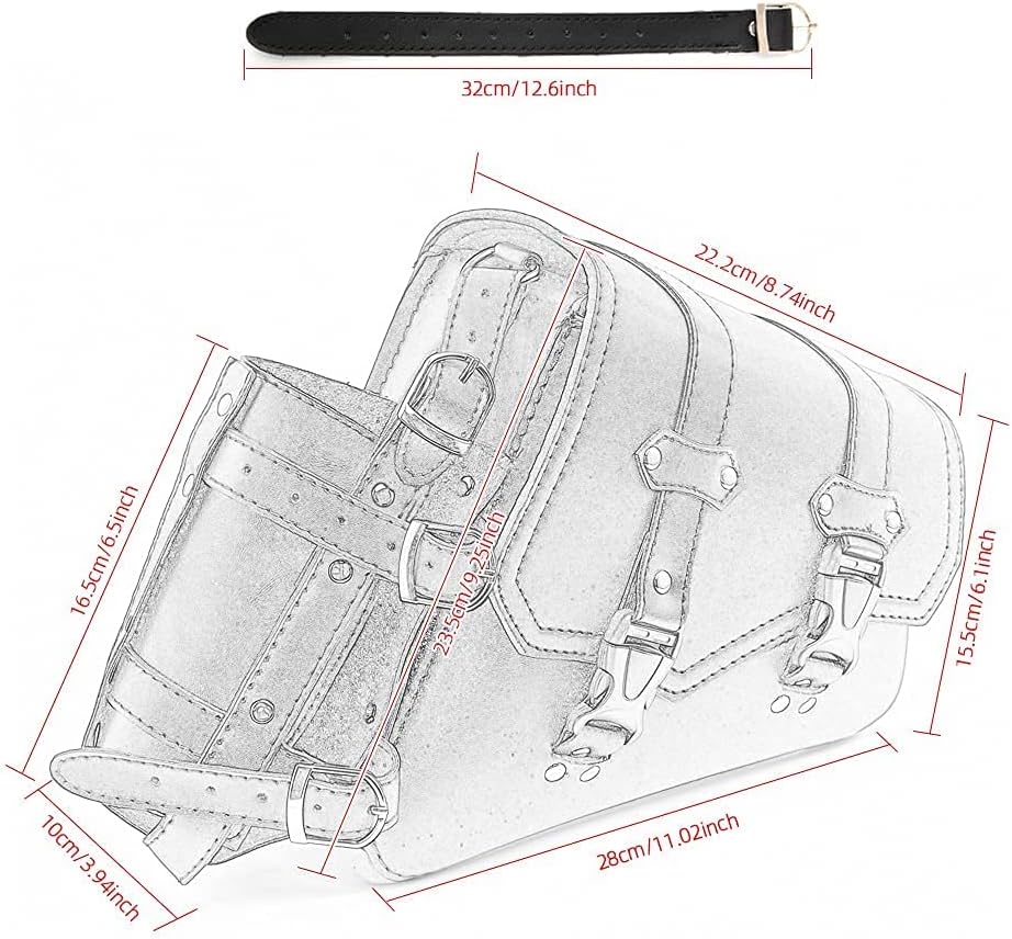 Motorrad-Satteltaschen - Braunes PU-Leder Schwingentasche Seitentaschen Dreieckige Gepäck-Werkzeugau