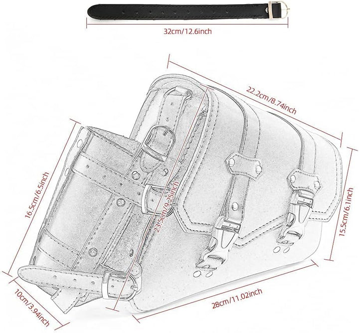 Motorrad-Satteltaschen - Braunes PU-Leder Schwingentasche Seitentaschen Dreieckige Gepäck-Werkzeugau