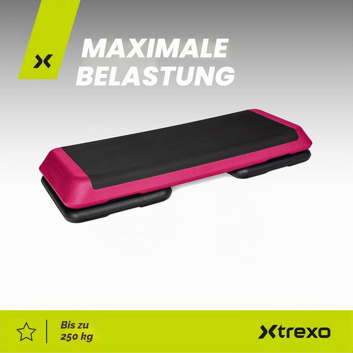 TREXO Stepper Aerobic Schritt für Cardio Fitness Stepper für Zuhause Einstellbare Höhe 10|15|20 cm H