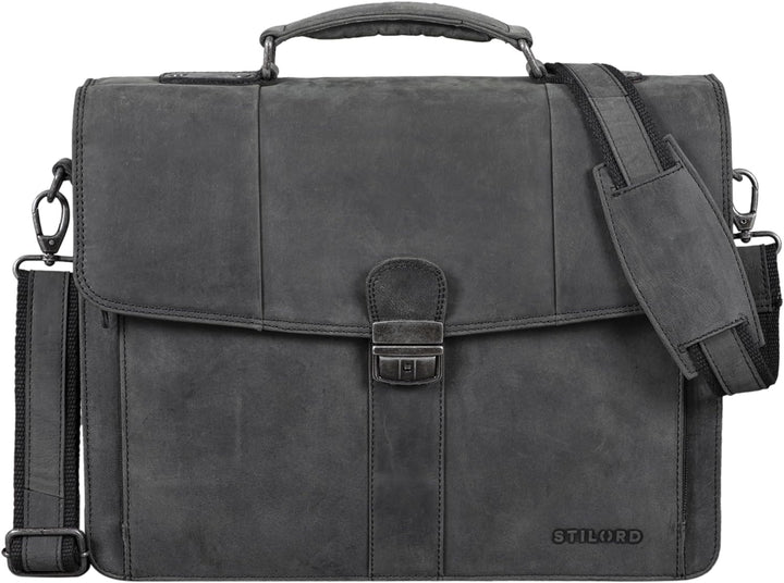 STILORD 'Havanna' Leder Businesstasche A4 Gross Klassische Aktentasche Arbeitstasche Abnehmbarer Sch