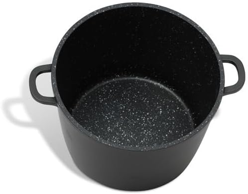 Royalty Line - Kochtopf mit Glasdeckel, Antihaftbeschichteter, Induktionsgeeignet, Schwarz, 7 Liter,