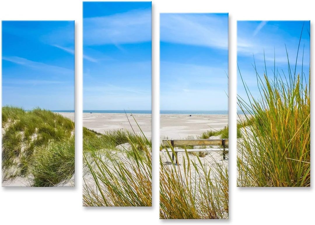 Bild auf Leinwand Schöne Dünenlandschaft Und Langen Strand Auf Der Insel Amrum In Der Nordsee Schles