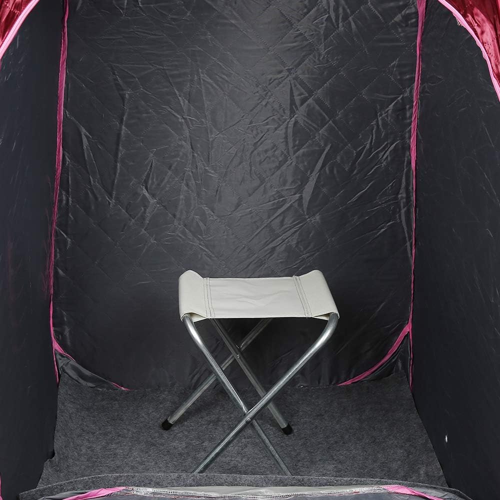 Mobile Mini Dampfsauna Heimsauna Wärmekabine Sitzsauna Saunakabine 80 * 80 * 100 cm 2,5 Liter (Rotwe